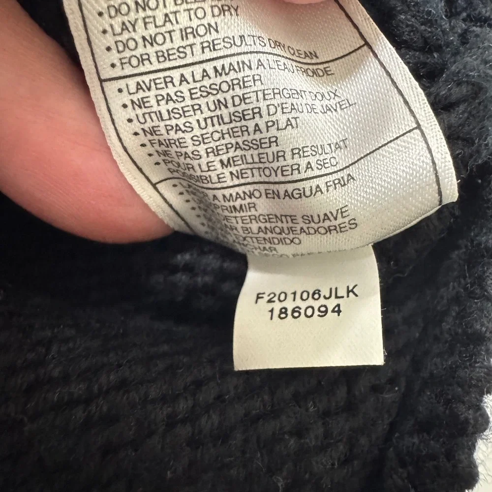 Jordan Full Zip Sweater Mens XLT Black 100% Wool Striped Sleeve Cardigan Vintage